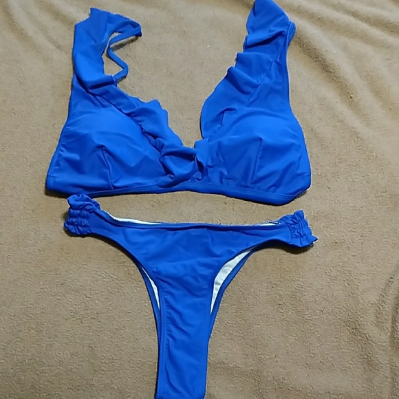 Other - Bright blue Brazilian cut bikini